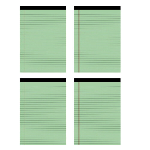 4Pcs Colorful Notepads Lined Writing Notepad 50 Sheets-Green
