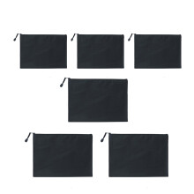 6Pcs Water Resistant File Wallet with Zippers Oxford-Black