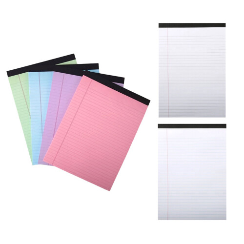4Pcs Letter Size Notebooks Colorful Notepads-White blue line 1