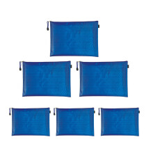 6Pcs File Wallet Water Resistant Oxford Money Bag-Royal Blue