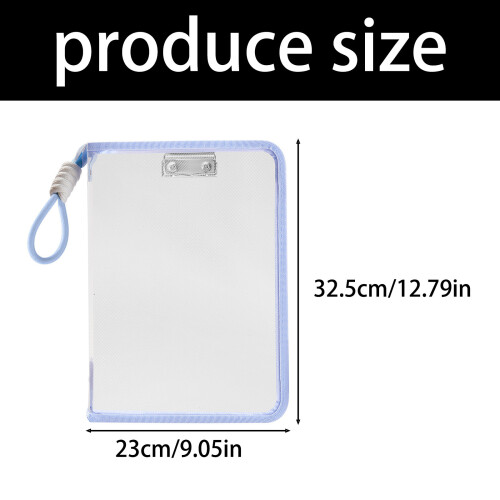 Letter Size Folder Water Resistant Clear PVC Document-Blue 1