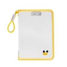 Clear PVC Folder With Handle Water Resistant Document-Yellow