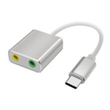 Adaptateur de carte son USB, adaptateur de son-Argent Type C