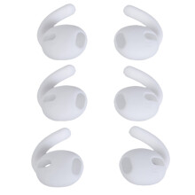 3 paires de crochets d'oreille en Silicone, embouts pour-Blanc