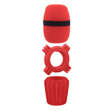Microphone AntiRoll anneaux pare-brise en mousse-Rouge