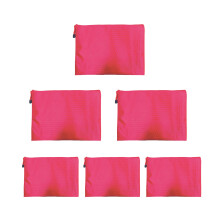 6Pcs Zippered Folder Water Resistant Oxford File-Rose red