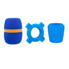 Bouclier en mousse pour Microphone, manchon de tige-Bleu