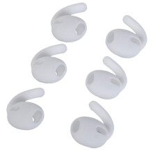 3 Pairs Silicone Ear Sleeves Ear Hooks For Buds Earbuds-White