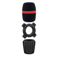 Couvercle de Microphone en mousse, anneaux anti-roulis,-  Noir