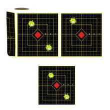 Spray water targets, 100 sheets, 15.2 cm (6 inches), selfadhesive, yellow, fluorescent, reactive stickers for shooting bright