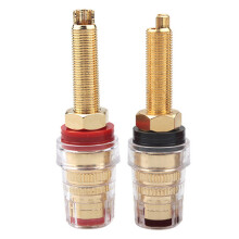1 Pair Transparent Crystal Binding Post for-gold plated