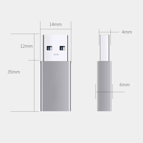 Compactly OTG USB C to USB Adapter for Easy-Silver USB2.0 2