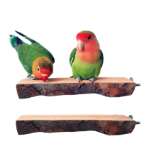 Wooden Platform for Bird Cage, Play Exercise Gym Toys with Natural Apple Wood Top, Bird Cage Accessories for Climbing and Resting, Firmly Fixed with B