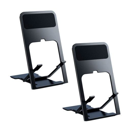 Adjustable Desktop Stand for Tablets and Smartphones-Black