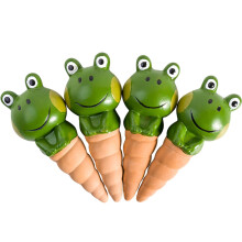 Terrakotta water spikes, 4pcs 90 ml selfwatering spikes, cute frog plant globes, reusable plant spikes for indoor plants Terrakotta water spikes,