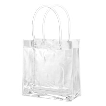 Bolsa de regalo de plástico con asas, bolsa transparente impermeable reutilizable para despedidas de soltera, cumpleaños, Navidad, práctico botón