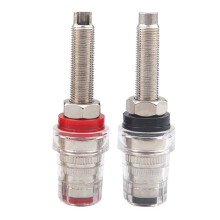 1 Pair Transparent Crystal Binding Post for-Rhodium plated