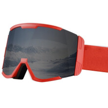 Windproof ski goggles, double layer, antifog, UV protection (Red Grey)
