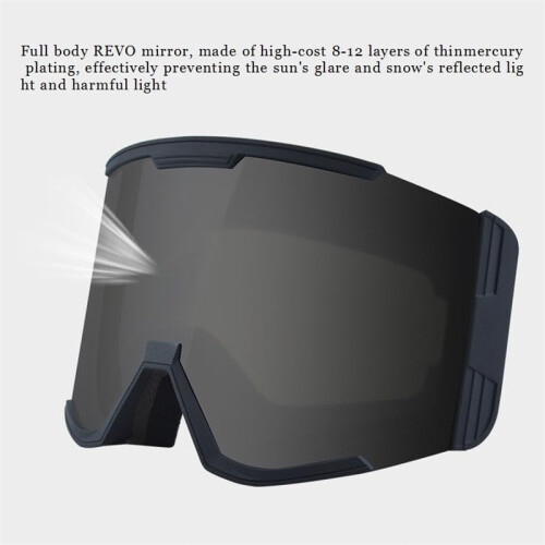 Windproof ski goggles, double layer, antifog, UV protection (Red Grey) 2