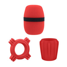 Schuimmicrofoonhoezen AntiRoll-ringen Bodemstanghulshouder-Rood