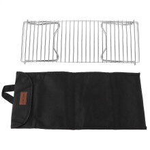(As show, One size) Folding Campfire Grill Portable Stainless Steel Barbeque Cooking Rack Grate Grid