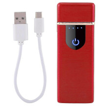 (As show, style874) Electric USB Rechargeable Cigarette Lighter Touch Induction Lightweight Lighter(Red Satin)