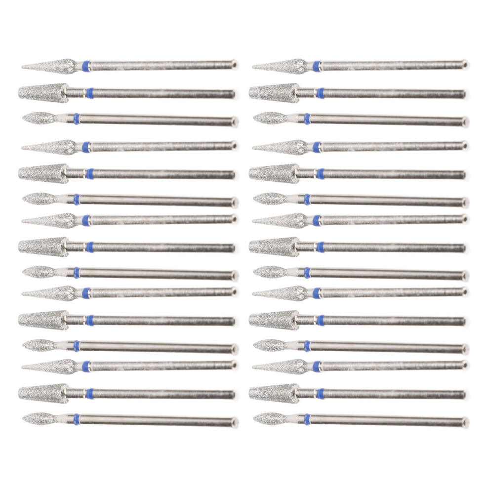 30pcs Stainless Steel Nail Drill Bits Set for Manicure and Cuticle Removal