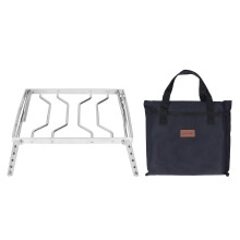(As show, One size) Barbecue Rack Portable Height Adjustable BBQ Rack Foldable Stainless Steel Grill Rack for Camping