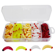 Artificial wax maggot bait for trout fishing, rubber bait for freshwater