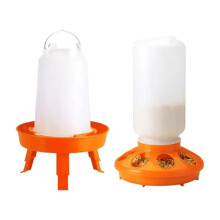 Poultry drinker hole feeder adjustable height drinker for quails chickens poultry ducks geese pheasants (Orange) Ref: 9810