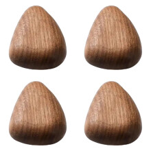 4 Pcs Natural Wood Pulls Solid Walnut Knob for Cabinets Drawers Wardrobe Ref: 9414