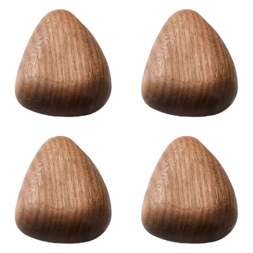 4 Pcs Natural Wood Pulls Solid Walnut Knob for Cabinets Drawers Wardrobe Ref: 9414
