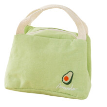 Große Lunchtasche aus Baumwollleinen mit-Grün