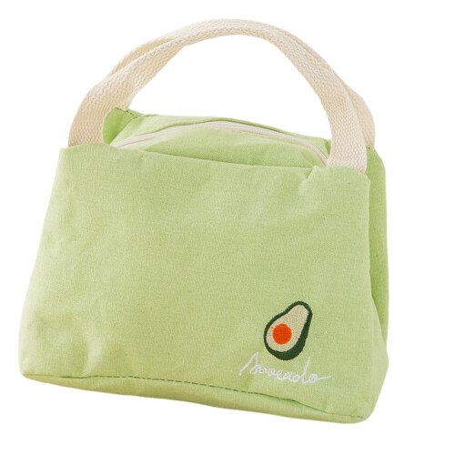 Große Lunchtasche aus Baumwollleinen mit-Grün