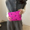 Quilted Polyester Cosmetic Pouches with Embroidered-Rose red 6