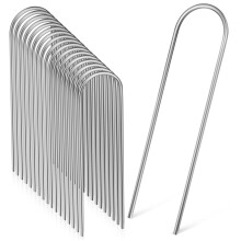 Ushaped ground nails for lawn control, membrane, garden net, easy ertion, durable for anchoring landscapes and protecting plants, 100 pieces Ref: 5507
