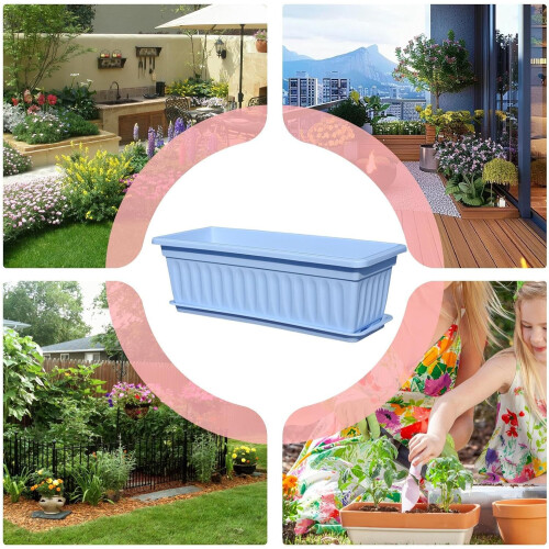Window flower boxes outdoors, window box, 6X weatherresistant containers 2