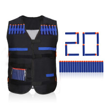 Kit gilet tattico per bambini Copertura impermeabile Materiale insonorizzante Gilet resistente con dardi di ricarica Compatibile con la serie Nerf
