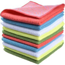 Chiffons de nettoyage en microfibre, absorbants, sans traces et non pelucheux, pour un usage multiple, ultra doux et non abrasif, lot de 10, jaunes.