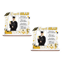 Graduate Desktop Fotolijst Houten Aandenkens Foto Display-Wit