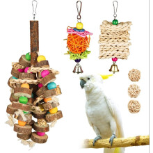 6piece Bird Toy Set Parrot Swing, Chewing Hanging Toy, Blocks, Knot Toys
