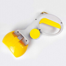 Pet Poop Scooper with OneHand Operation for Outdoor Use, Handheld Dog Waste Scooper Yellow