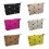 Quilted Polyester Cosmetic Pouches with Embroidered-Yellow 2