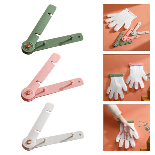 2pcs Plastic Disposable Gloves Dispenser Wall Mount-White 2