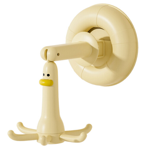Octopuses Design Plastic Suction Cup Hook Space-Yellow