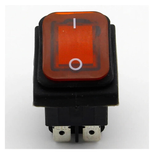 1pc Red Latching Rocker Toggle Switch IP55 4Pin 2Position AC250V/16A LED illuminated Low Ref: 6704 2