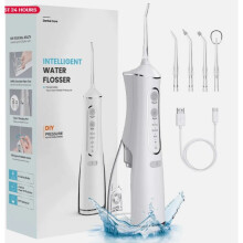 Revele o seu melhor sorriso: Fio dental elétrico e à prova d'água IPX7 para uma limpeza completa.