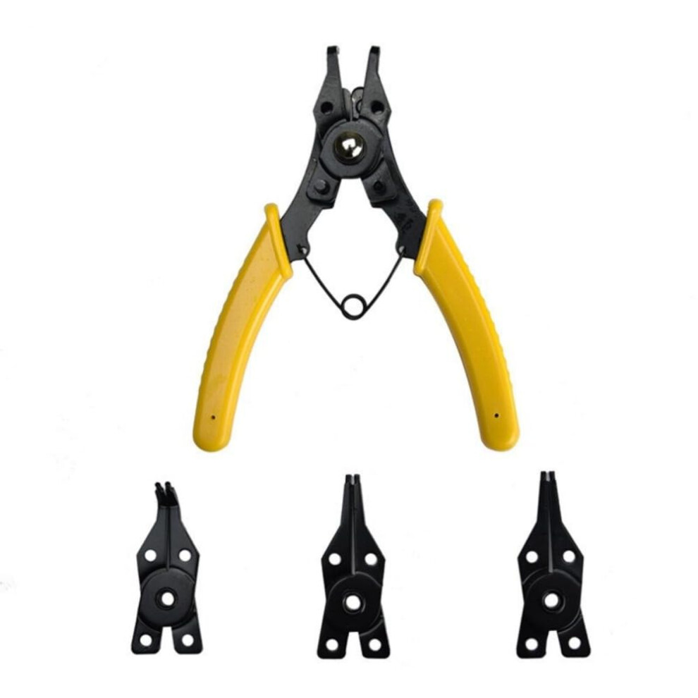 4In1 Multifunctional Snapring Pliers Multi Crimp Tool Ring Remover Retaining Circlip Pliers (Yellow) 9119770872913