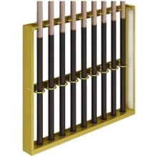 Stable floorstanding cue holder 9 cue racks, wallmounted cue racks made of metal, bar pool table accessories for billiard room or clubs (Gold)