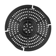 NonStick Air Fryer Grill Pan With Cooking Divider For Multiple Food Preparation 18cm Diameter Black